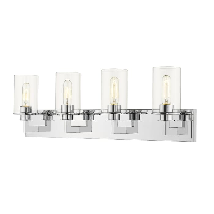 Z-Lite Savannah 4-Light Bathroom Vanity Light In Chrome Z-Lite Savannah 4-Light Bathroom Vanity Light In Chrome