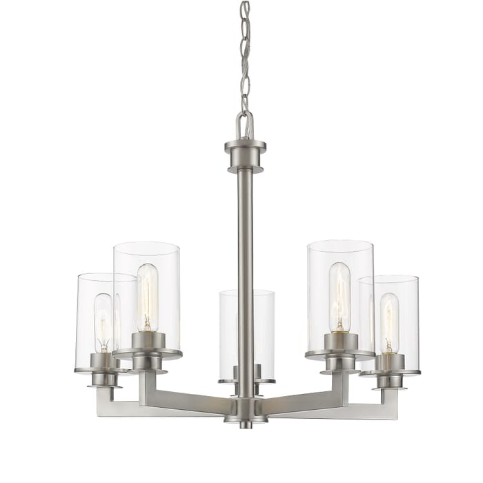 Z-Lite Savannah 5-Light Chandelier In Brushed Nickel Z-Lite Savannah 5-Light Chandelier In Brushed Nickel
