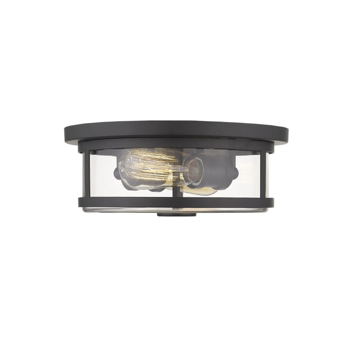 Z-Lite Savannah 2-Light Flush Mount Ceiling Light In Bronze Z-Lite Savannah 2-Light Flush Mount Ceiling Light In Bronze