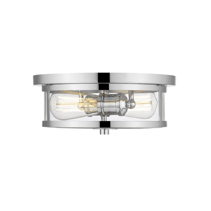 Z-Lite Savannah 2-Light Flush Mount Ceiling Light In Chrome Z-Lite Savannah 2-Light Flush Mount Ceiling Light In Chrome