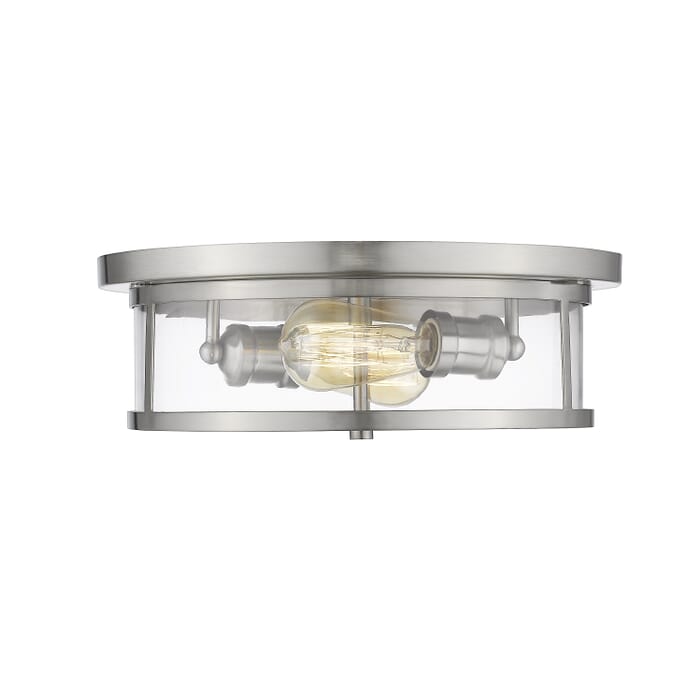 Z-Lite Savannah 2-Light Flush Mount Ceiling Light In Brushed Nickel Z-Lite Savannah 2-Light Flush Mount Ceiling Light In Brushed Nickel