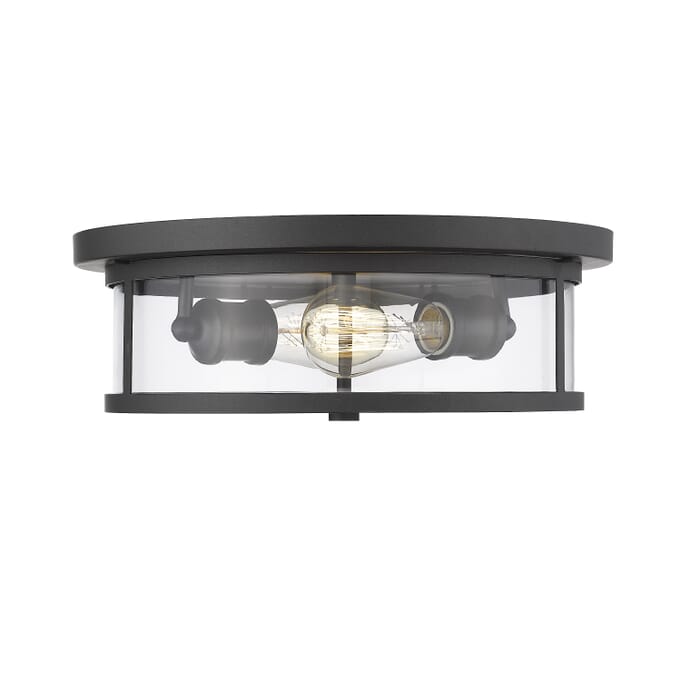 Z-Lite Savannah 2-Light Flush Mount Ceiling Light In Bronze Z-Lite Savannah 2-Light Flush Mount Ceiling Light In Bronze