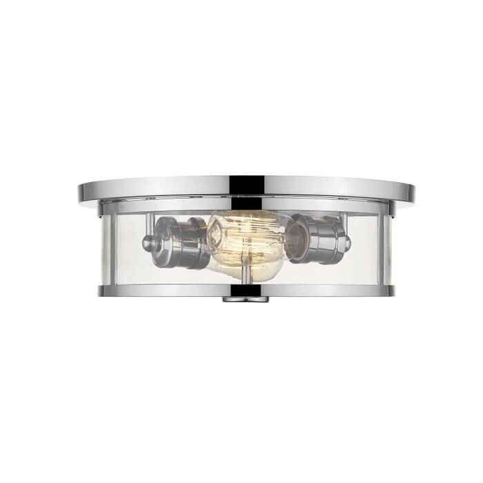 Z-Lite Savannah 2-Light Flush Mount Ceiling Light In Chrome Z-Lite Savannah 2-Light Flush Mount Ceiling Light In Chrome