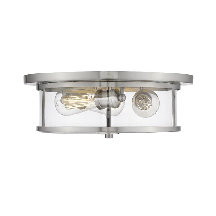 Z-Lite Savannah 3-Light Flush Mount Ceiling Light In Brushed Nickel Z-Lite Savannah 3-Light Flush Mount Ceiling Light In Brushed Nickel