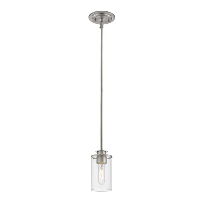 Z-Lite Savannah 1-Light Mini Pendant Light In Brushed Nickel Z-Lite Savannah 1-Light Mini Pendant Light In Brushed Nickel
