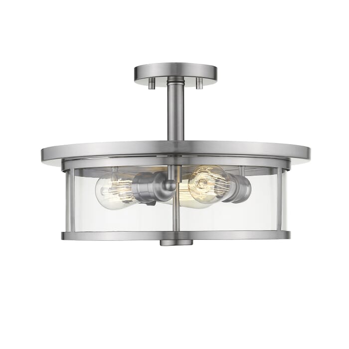 Z-Lite Savannah 3-Light Semi Flush Mount Ceiling Light In Brushed Nickel Z-Lite Savannah 3-Light Semi Flush Mount Ceiling Light In Brushed Nickel