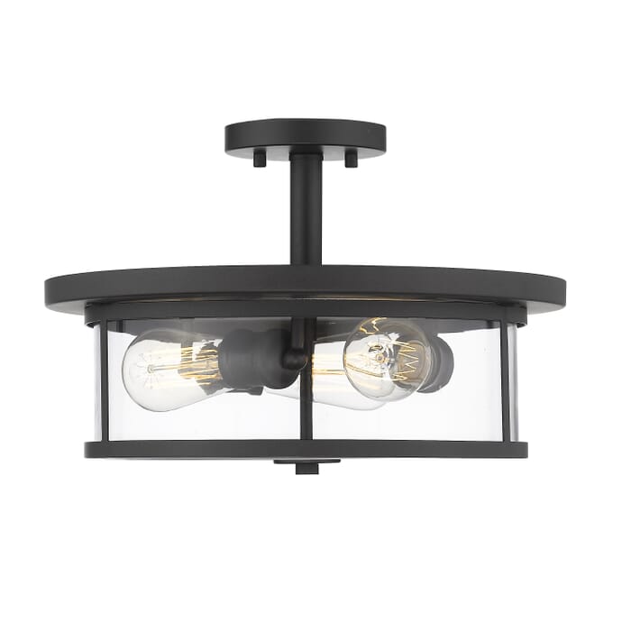 Z-Lite Savannah 3-Light Semi Flush Mount Ceiling Light In Bronze Z-Lite Savannah 3-Light Semi Flush Mount Ceiling Light In Bronze