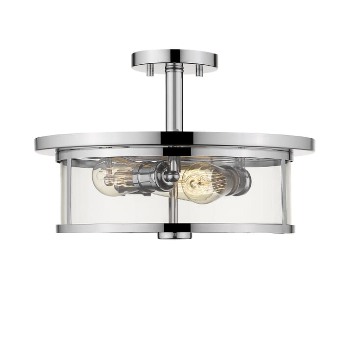 Z-Lite Savannah 3-Light Semi Flush Mount Ceiling Light In Chrome Z-Lite Savannah 3-Light Semi Flush Mount Ceiling Light In Chrome