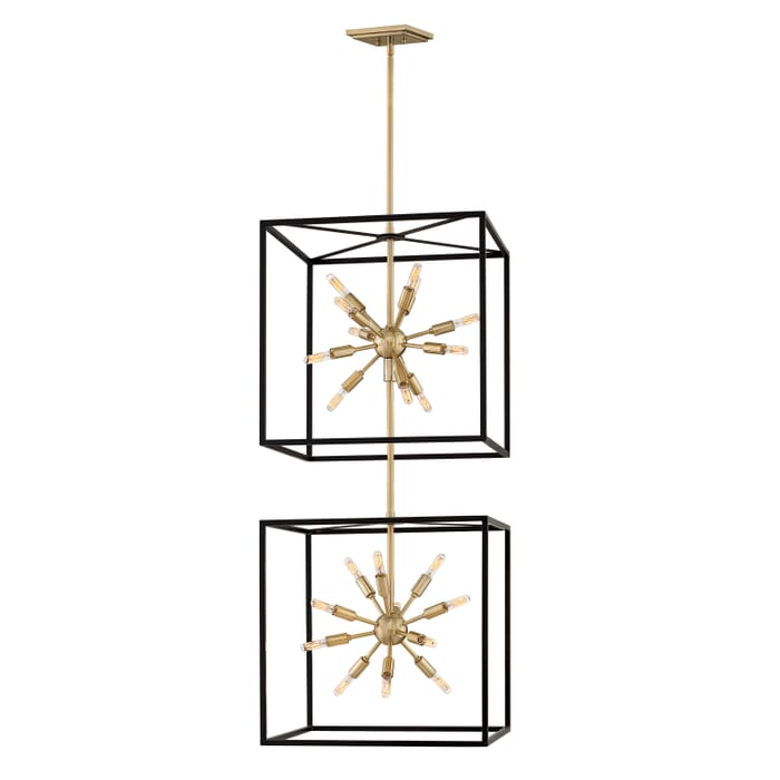 Hinkley Aros by Lisa McDennon 24-Light Pendant in Black with Warm Brass Hinkley Aros by Lisa McDennon 24-Light Pendant in Black with Warm Brass
