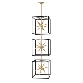 Hinkley Aros by Lisa McDennon 36-Light Chandelier in Black with Warm Brass