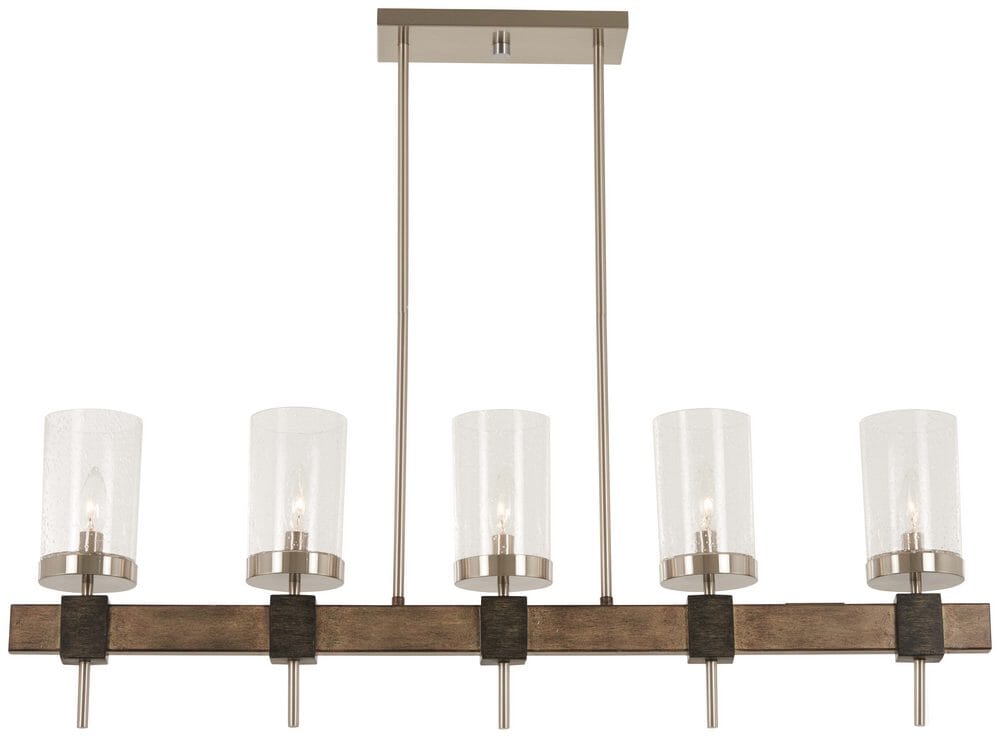 Bridlewood 5-Light 40" Linear Pendant Light in Stone Grey