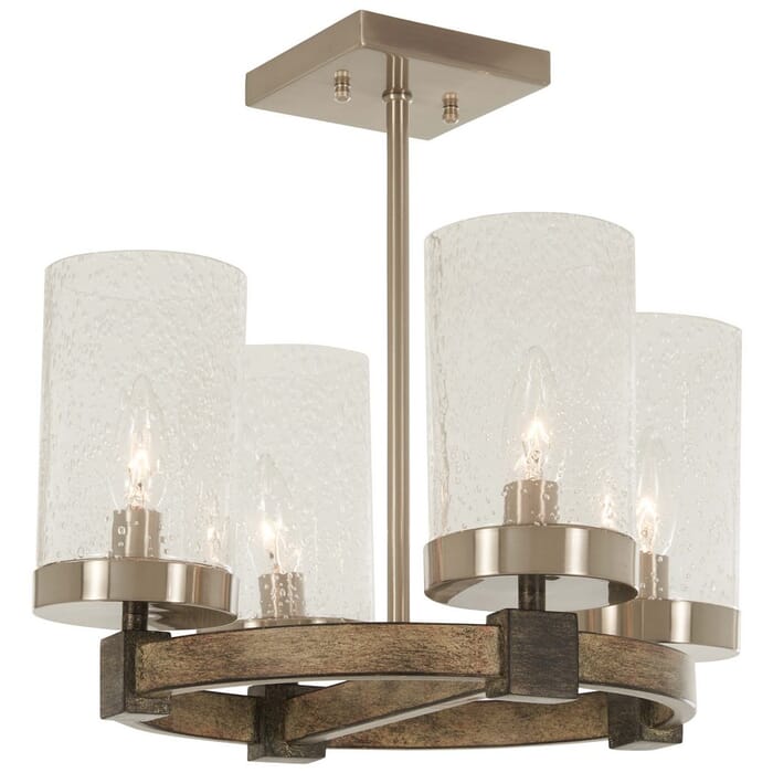 Minka Lavery Bridlewood 4-Light 16" Ceiling Light in Stone Grey with Brushed Nickel Minka Lavery Bridlewood 4-Light 16" Ceiling Light in Stone Grey with Brushed Nickel