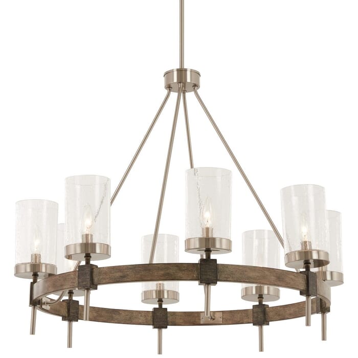Minka Lavery Bridlewood 8-Light 32" Transitional Chandelier in Stone Grey with Brushed Nickel Minka Lavery Bridlewood 8-Light 32" Transitional Chandelier in Stone Grey with Brushed Nickel