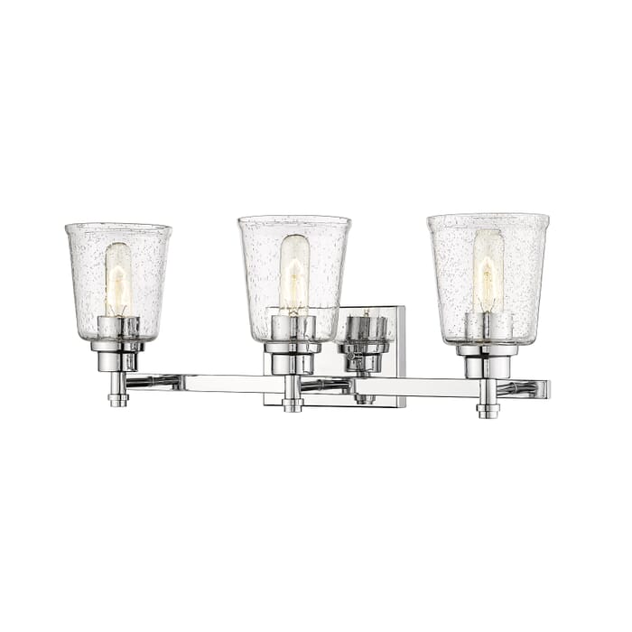 Z-Lite Bohin 3-Light Bathroom Vanity Light In Chrome Z-Lite Bohin 3-Light Bathroom Vanity Light In Chrome