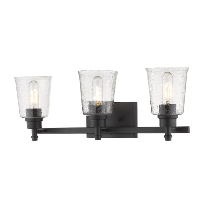 Z-Lite Bohin 3-Light Bathroom Vanity Light In Matte Black Z-Lite Bohin 3-Light Bathroom Vanity Light In Matte Black