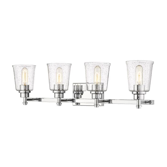 Z-Lite Bohin 4-Light Bathroom Vanity Light In Chrome Z-Lite Bohin 4-Light Bathroom Vanity Light In Chrome