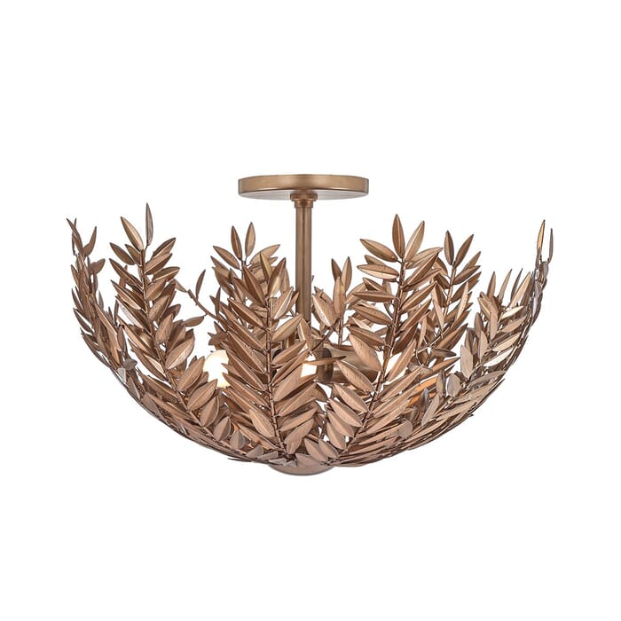 Jalore 3-Light Semi-Flush Mount Ceiling Light in Brown Macchiato Jalore 3-Light Semi-Flush Mount Ceiling Light in Brown Macchiato