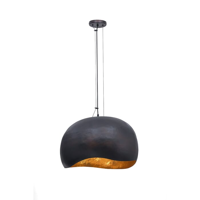 Baleia 3-Light Pendant in Black And Gold Foil Baleia 3-Light Pendant in Black And Gold Foil