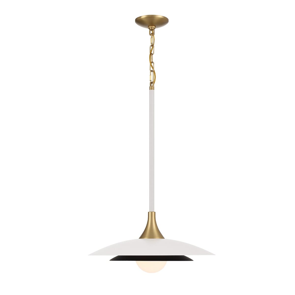 Welsh 1-Light LED Pendant in White And Black