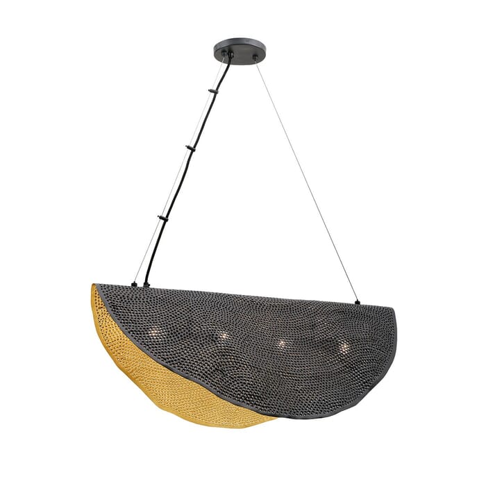 Lahar 4-Light Chandelier in Bronze And Gold Lahar 4-Light Chandelier in Bronze And Gold