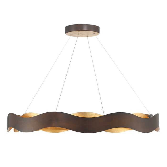 Vaughan 1-Light LED Chandelier in Bronze And Gold Vaughan 1-Light LED Chandelier in Bronze And Gold