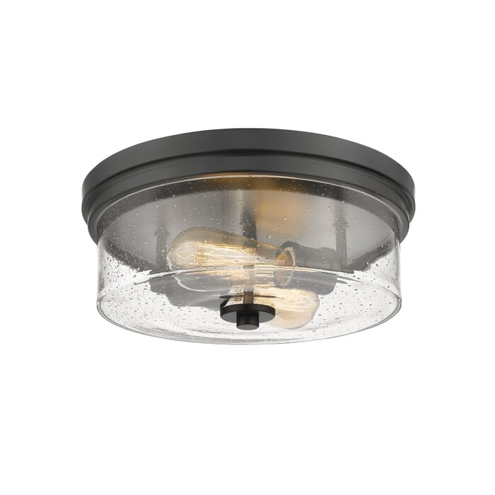 Z-Lite Bohin 2-Light Flush Mount Ceiling Light In Matte Black Z-Lite Bohin 2-Light Flush Mount Ceiling Light In Matte Black