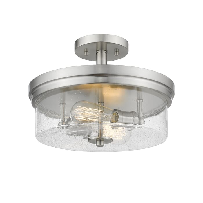 Z-Lite Bohin 2-Light Semi Flush Mount Ceiling Light In Brushed Nickel Z-Lite Bohin 2-Light Semi Flush Mount Ceiling Light In Brushed Nickel