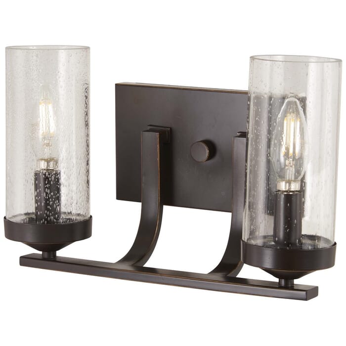 Minka Lavery Elyton 2-Light 13" Bathroom Vanity Light in Downton Bronze with Gold Highl Minka Lavery Elyton 2-Light 13" Bathroom Vanity Light in Downton Bronze with Gold Highl