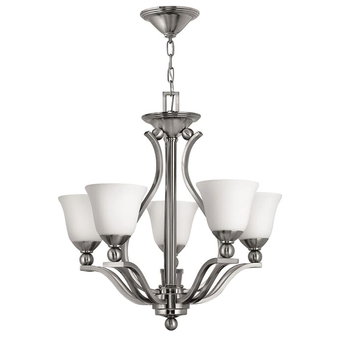 Hinkley Bolla 5-Light Single Tier Chandelier in Brushed Nickel Hinkley Bolla 5-Light Single Tier Chandelier in Brushed Nickel