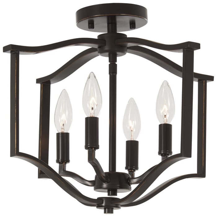 Minka Lavery Elyton 4-Light 16" Ceiling Light in Downton Bronze with Gold Highl Minka Lavery Elyton 4-Light 16" Ceiling Light in Downton Bronze with Gold Highl