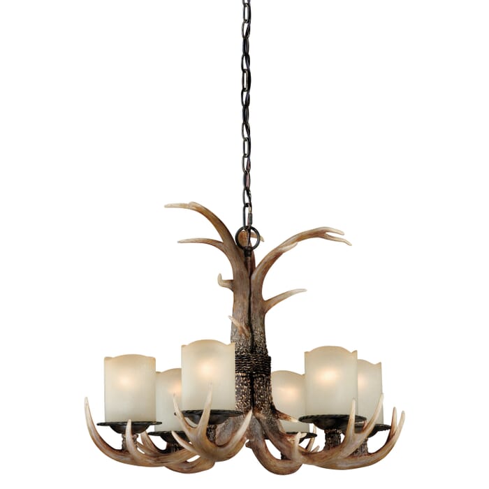 Yoho 6-Light Chandelier in Black Walnut Yoho 6-Light Chandelier in Black Walnut
