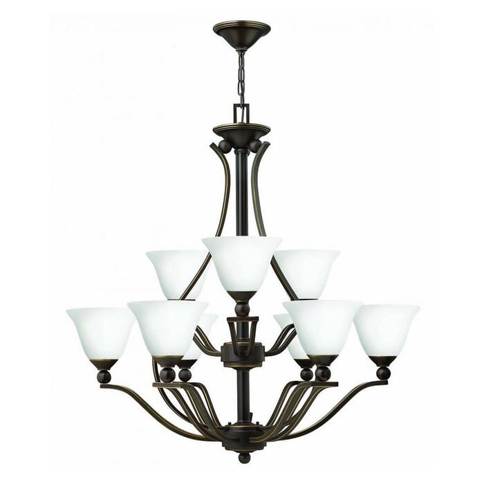 Hinkley Bolla 9-Light Two Tier Foyer in Olde Bronze with Opal Glass Hinkley Bolla 9-Light Two Tier Foyer in Olde Bronze with Opal Glass
