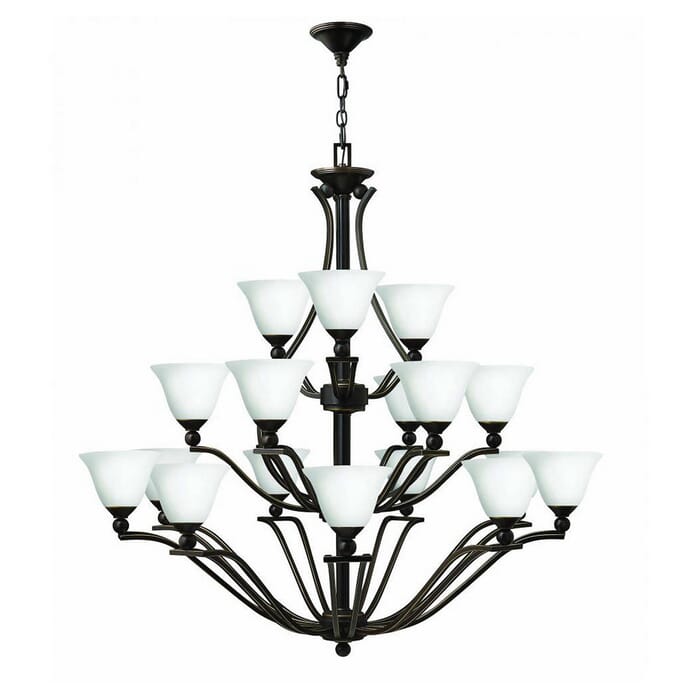 Hinkley Bolla 18-Light Three Tier Foyer in Olde Bronze with Opal Glass Hinkley Bolla 18-Light Three Tier Foyer in Olde Bronze with Opal Glass