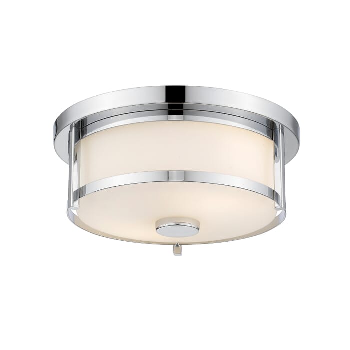 Z-Lite Savannah 2-Light Flush Mount Ceiling Light In Chrome Z-Lite Savannah 2-Light Flush Mount Ceiling Light In Chrome
