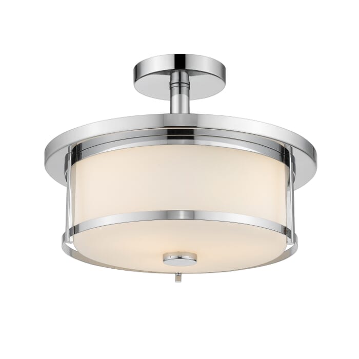 Z-Lite Savannah 2-Light Semi Flush Mount Ceiling Light In Chrome Z-Lite Savannah 2-Light Semi Flush Mount Ceiling Light In Chrome