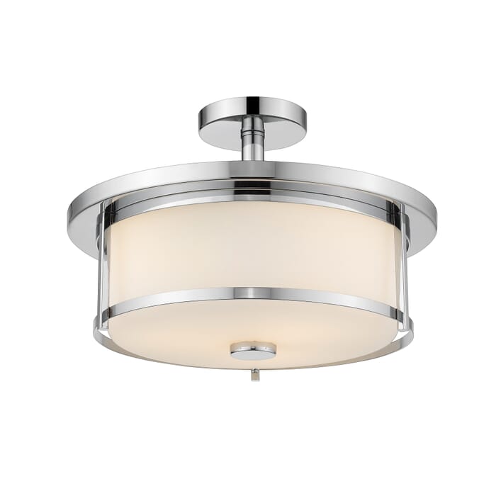Z-Lite Savannah 3-Light Semi Flush Mount Ceiling Light In Chrome Z-Lite Savannah 3-Light Semi Flush Mount Ceiling Light In Chrome