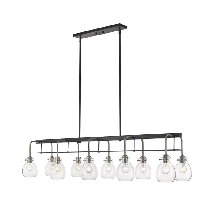 Z-Lite Kraken 10-Light Chandelier In Matte Black With Brushed Nickel Z-Lite Kraken 10-Light Chandelier In Matte Black With Brushed Nickel