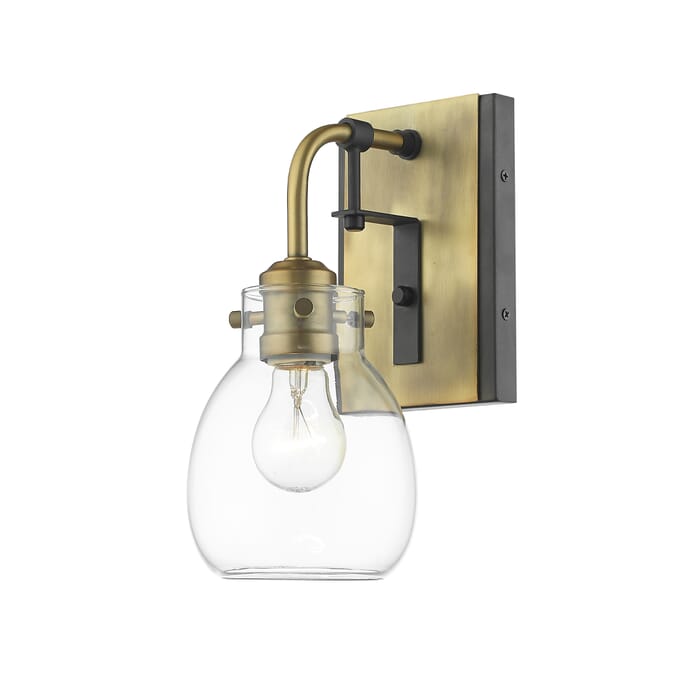 Z-Lite Kraken 1-Light Wall Sconce In Matte Black With Olde Brass Z-Lite Kraken 1-Light Wall Sconce In Matte Black With Olde Brass