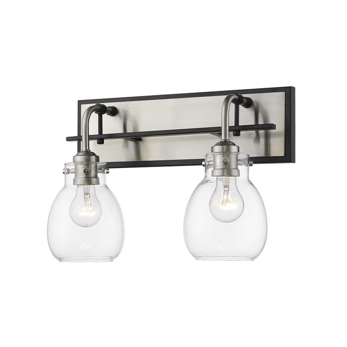 Z-Lite Kraken 2-Light Wall Sconce In Matte Black With Brushed Nickel Z-Lite Kraken 2-Light Wall Sconce In Matte Black With Brushed Nickel