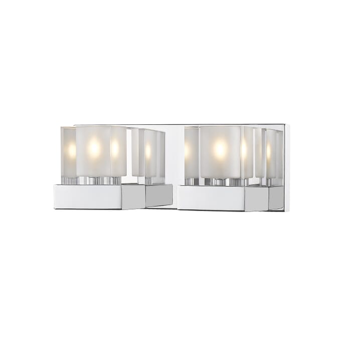 Z-Lite Fallon 2-Light Bathroom Vanity Light In Chrome Z-Lite Fallon 2-Light Bathroom Vanity Light In Chrome