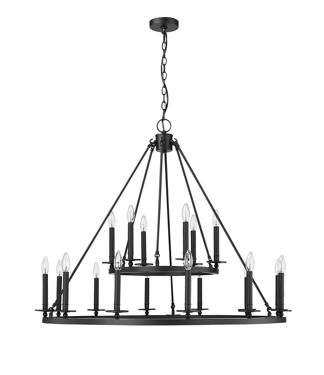 Matte Black 18 Light Chandelier from the Florence Collection
