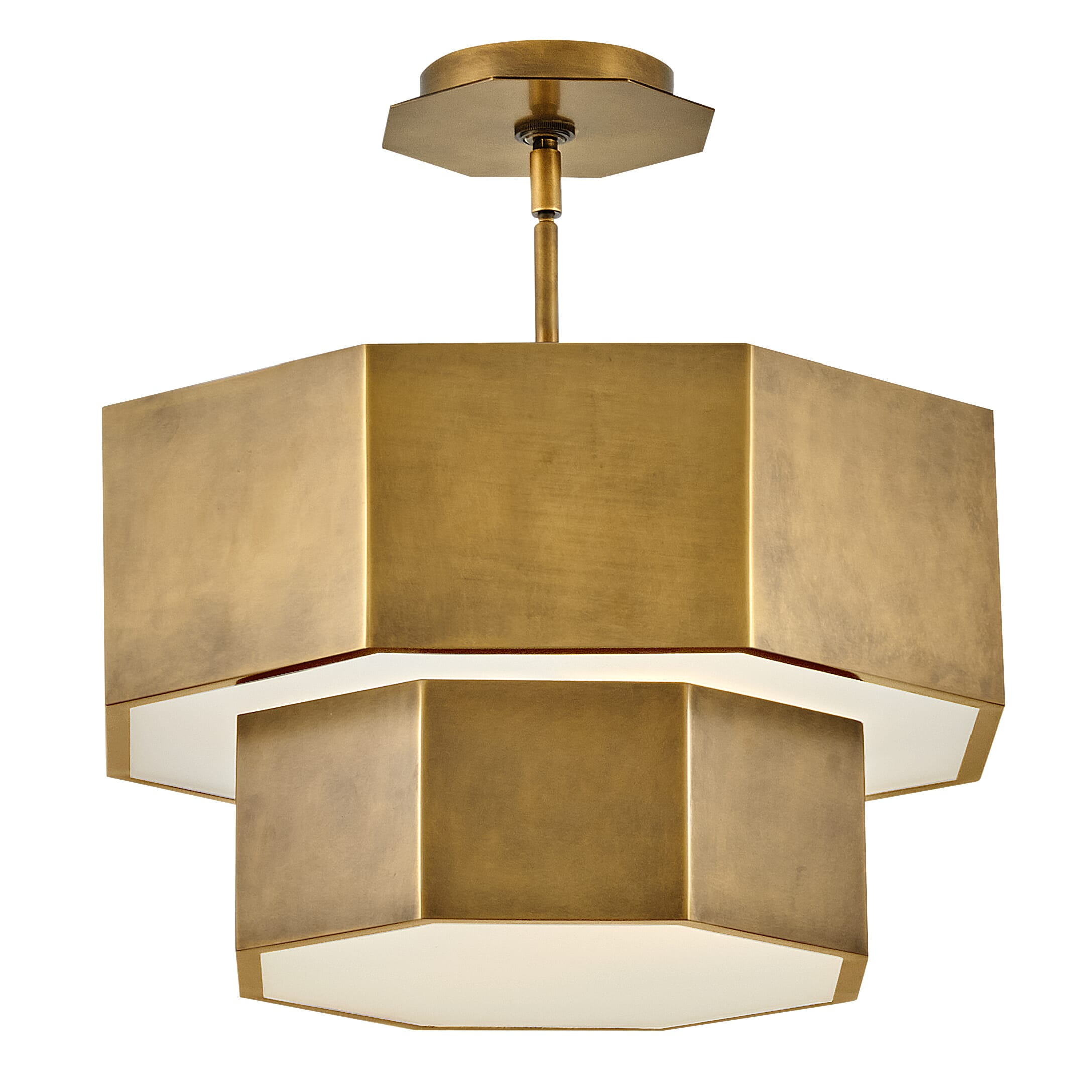 Heritage Brass LED Convertible Flush Mount from the Facet Collection