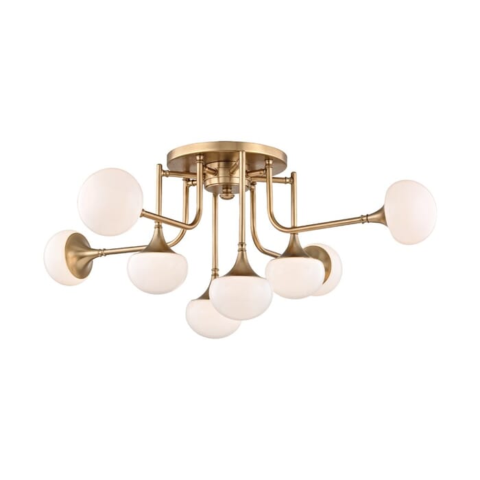 Hudson Valley Fleming 8-Light Ceiling Light in Aged Brass Hudson Valley Fleming 8-Light Ceiling Light in Aged Brass