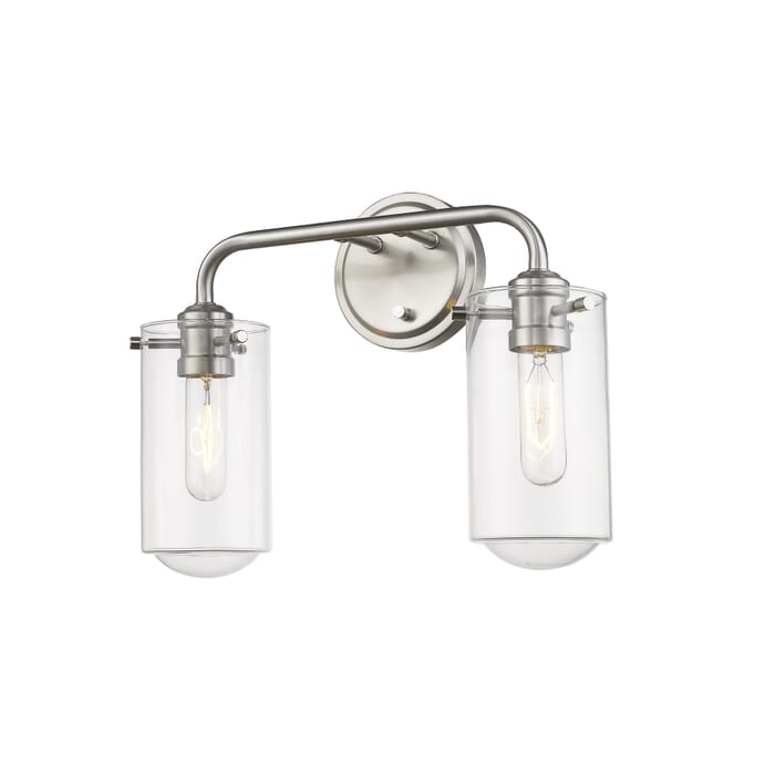 Z-Lite Delaney 2-Light Bathroom Vanity Light In Brushed Nickel Z-Lite Delaney 2-Light Bathroom Vanity Light In Brushed Nickel