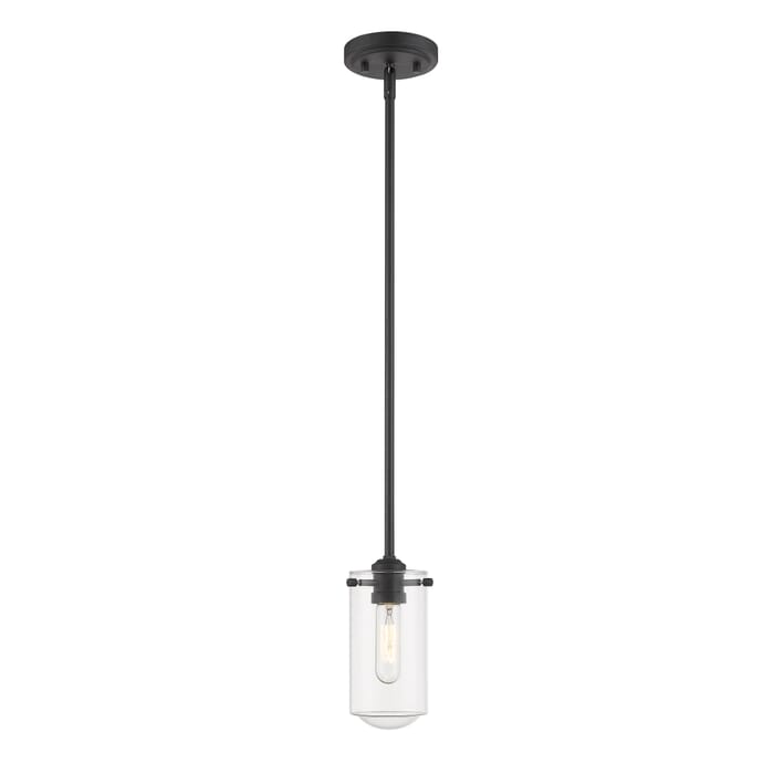 Z-Lite Delaney 1-Light Mini Pendant Light In Matte Black Z-Lite Delaney 1-Light Mini Pendant Light In Matte Black
