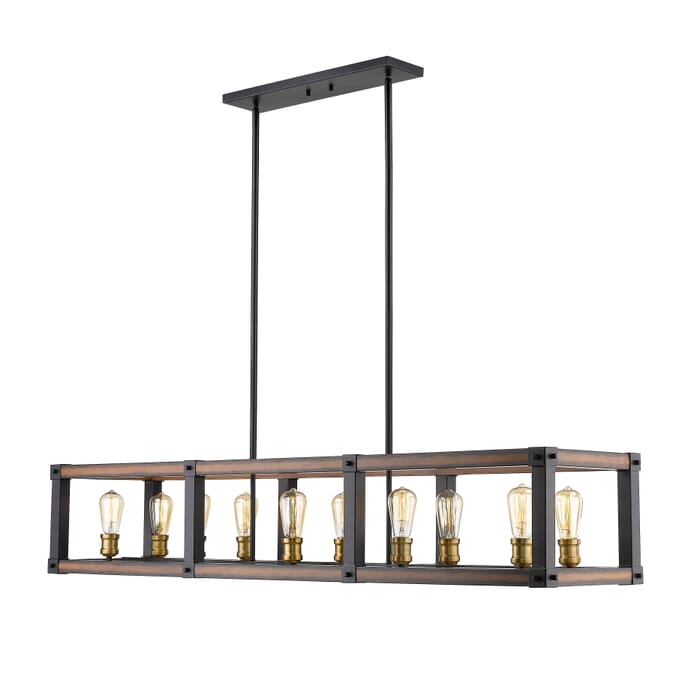 Z-Lite Kirkland 10-Light Chandelier In Rustic Mahogany Z-Lite Kirkland 10-Light Chandelier In Rustic Mahogany
