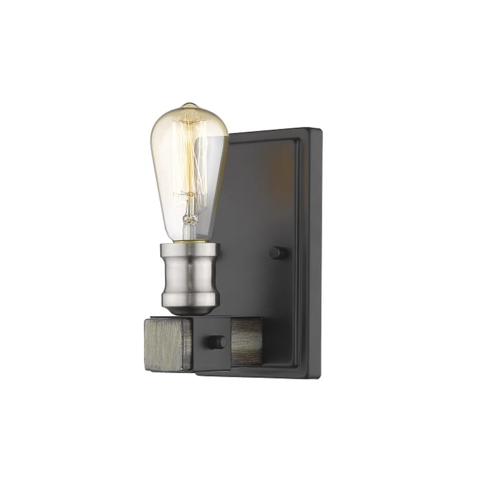 Z-Lite Kirkland 1-Light Wall Sconce In Ashen Barnboard Z-Lite Kirkland 1-Light Wall Sconce In Ashen Barnboard