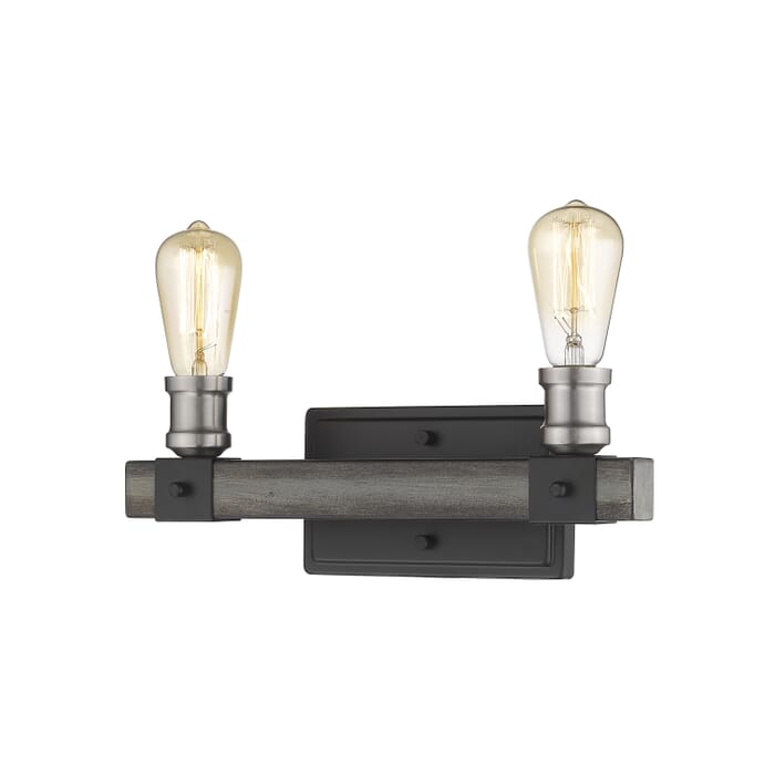Z-Lite Kirkland 2-Light Bathroom Vanity Light In Ashen Barnboard Z-Lite Kirkland 2-Light Bathroom Vanity Light In Ashen Barnboard