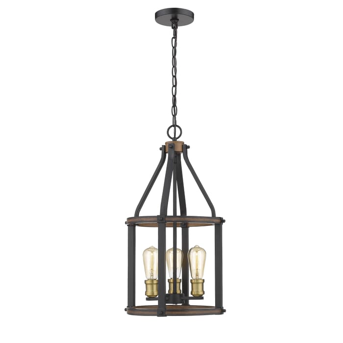 Z-Lite Kirkland 3-Light Pendant Light In Rustic Mahogany Z-Lite Kirkland 3-Light Pendant Light In Rustic Mahogany