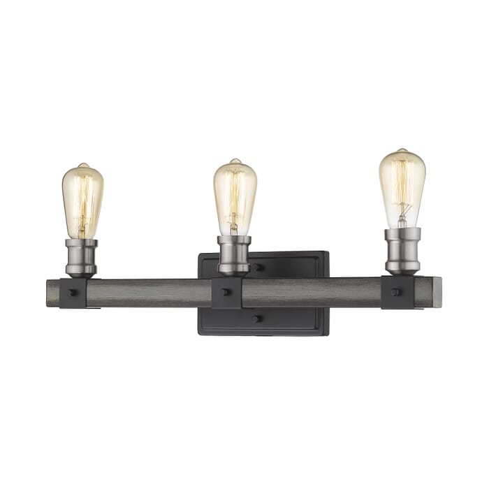 Z-Lite Kirkland 3-Light Bathroom Vanity Light In Ashen Barnboard Z-Lite Kirkland 3-Light Bathroom Vanity Light In Ashen Barnboard